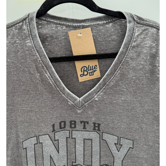 Indy 500 108th T Shirt Grey Womens V Neck Grey Charcoal Size Small New Blue84 - Picture 3 of 6